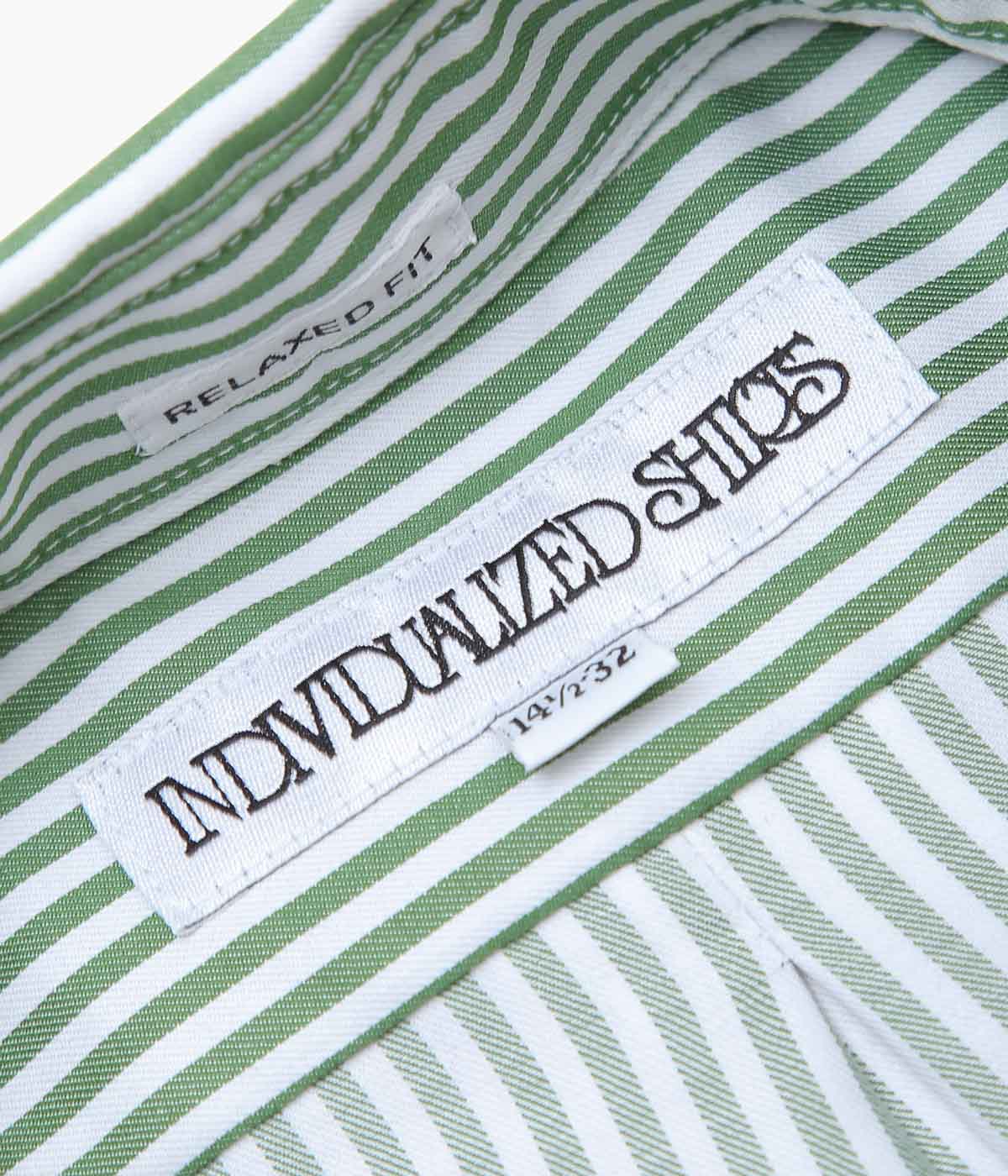 INDIVIDUALIZED SHIRTS''CHEALSEA TWILL STRIPE(RELAXED FIT BUTTON DOWN SHIRT)'' (GREEN)