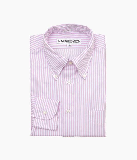 INDIVIDUALIZED SHIRTS''CHEALSEA TWILL STRIPE(RELAXED FIT BUTTON DOWN SHIRT)'' (LILAC)