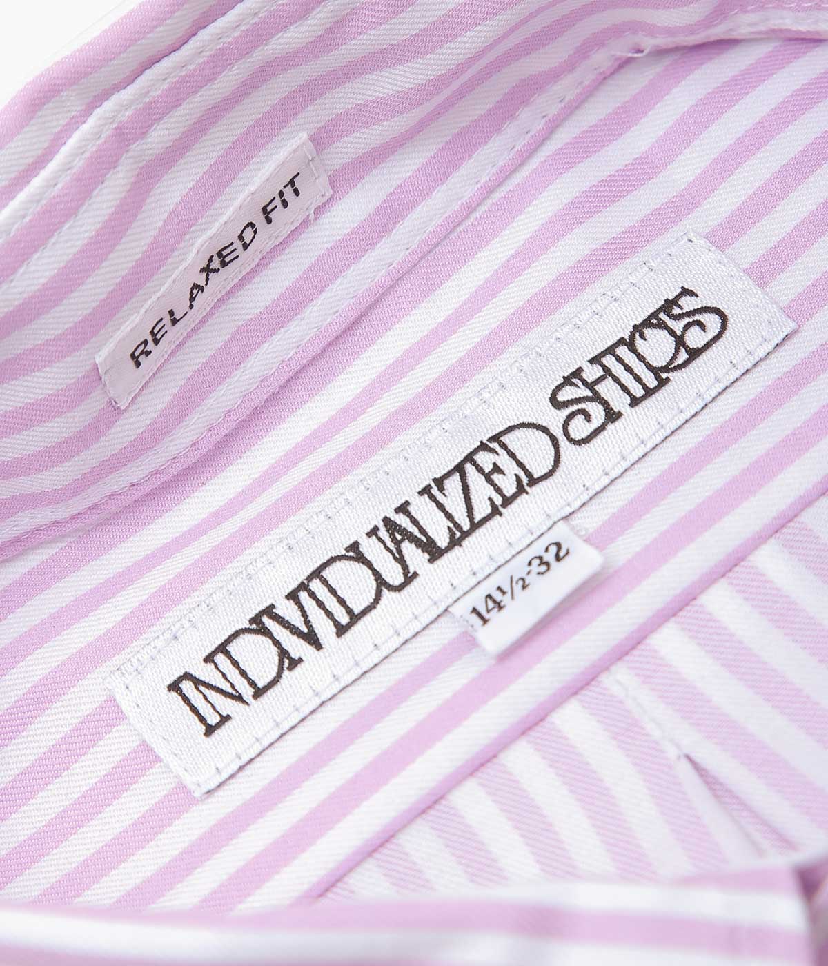 INDIVIDUALIZED SHIRTS''CHEALSEA TWILL STRIPE(RELAXED FIT BUTTON DOWN SHIRT)'' (LILAC)