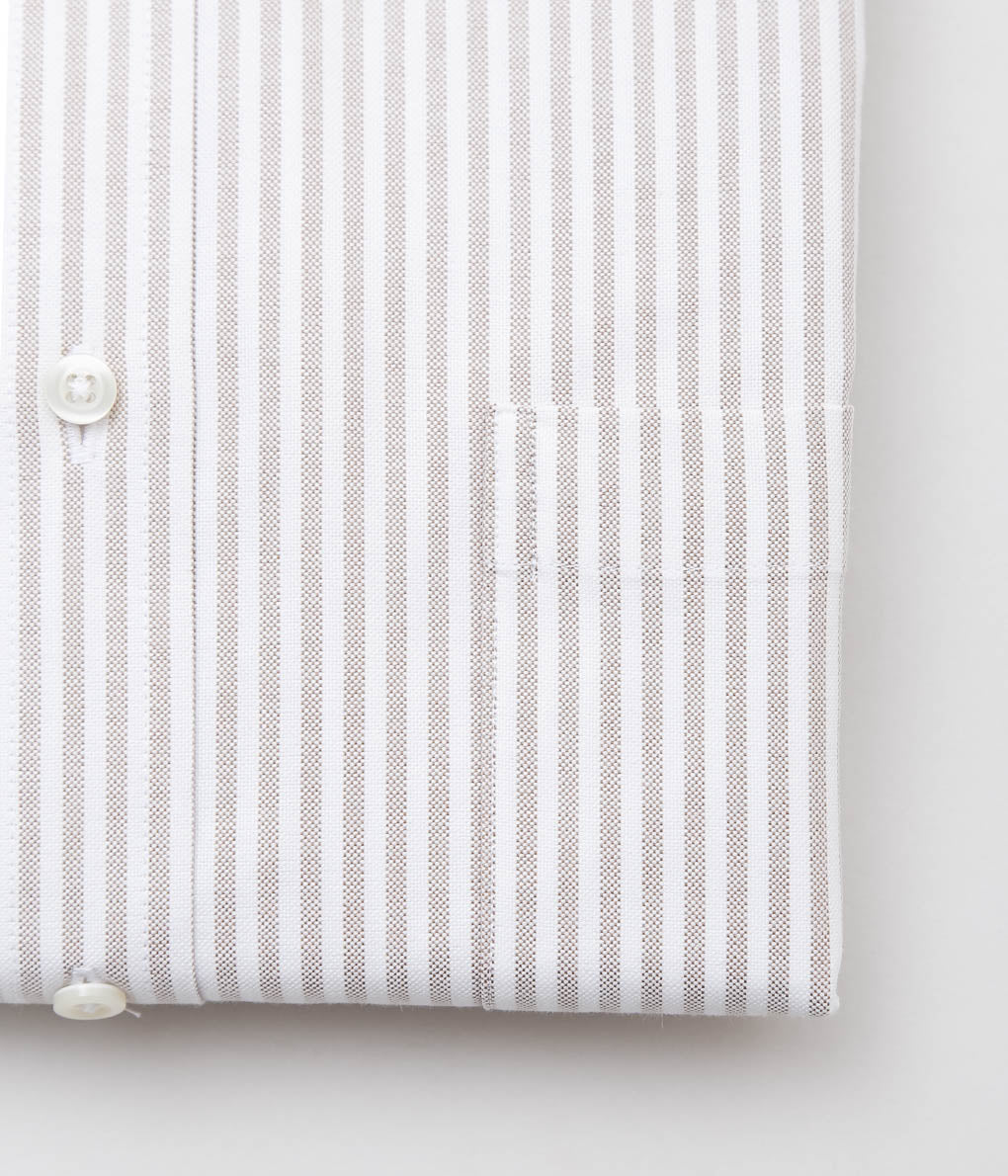 INDIVIDUALIZED SHIRTS ''CLASSIC CANDY STRIPE(CLASSIC FIT BUTTON DOWN SHIRT'' (COFFEE)