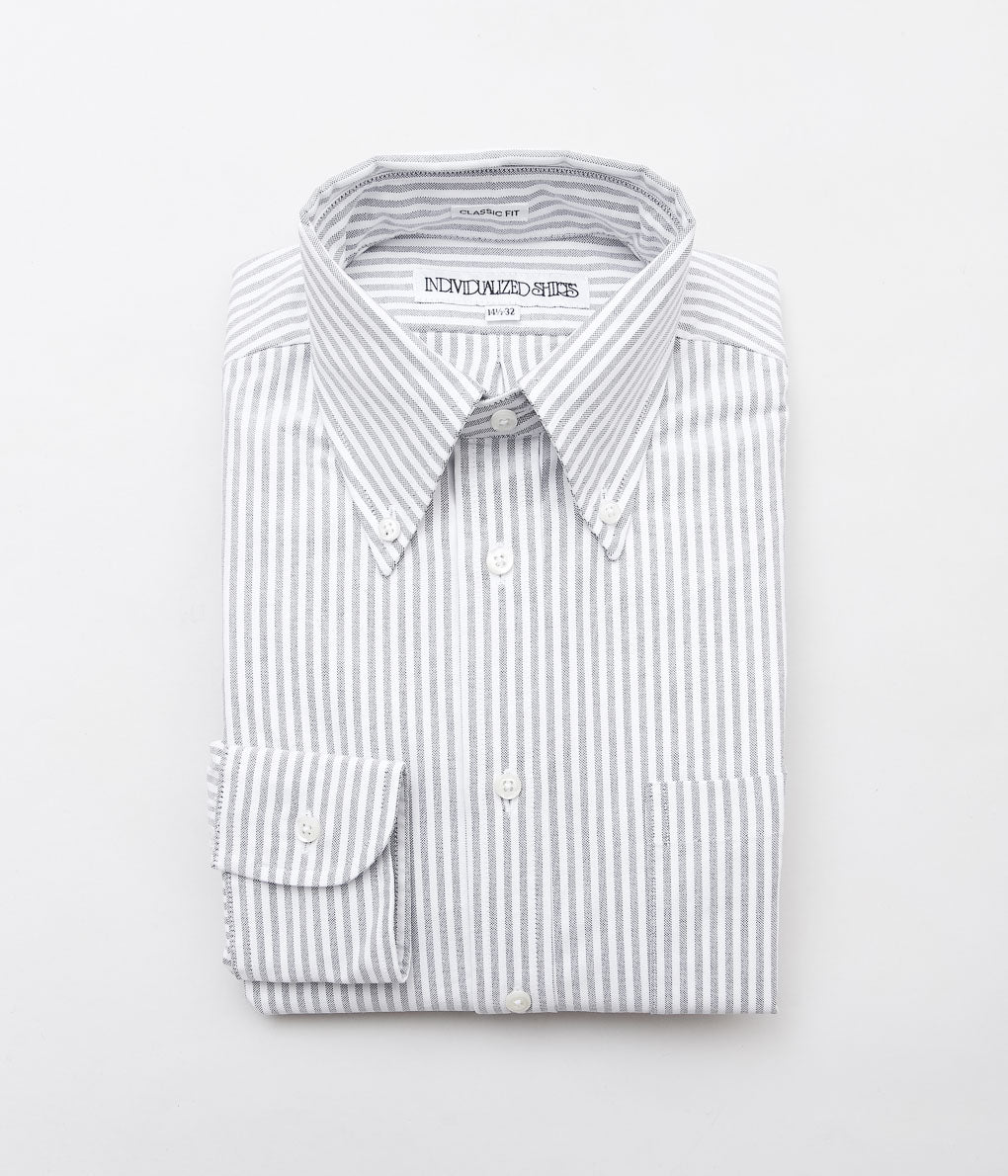 INDIVIDUALIZED SHIRTS ''CLASSIC CANDY STRIPE(CLASSIC FIT BUTTON DOWN SHIRT'' (BLACK)