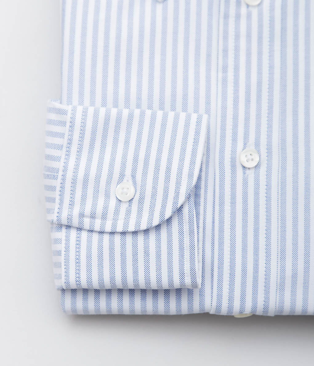 INDIVIDUALIZED SHIRTS ''CLASSIC CANDY STRIPE(CLASSIC FIT BUTTON DOWN SHIRT'' (BLUE)