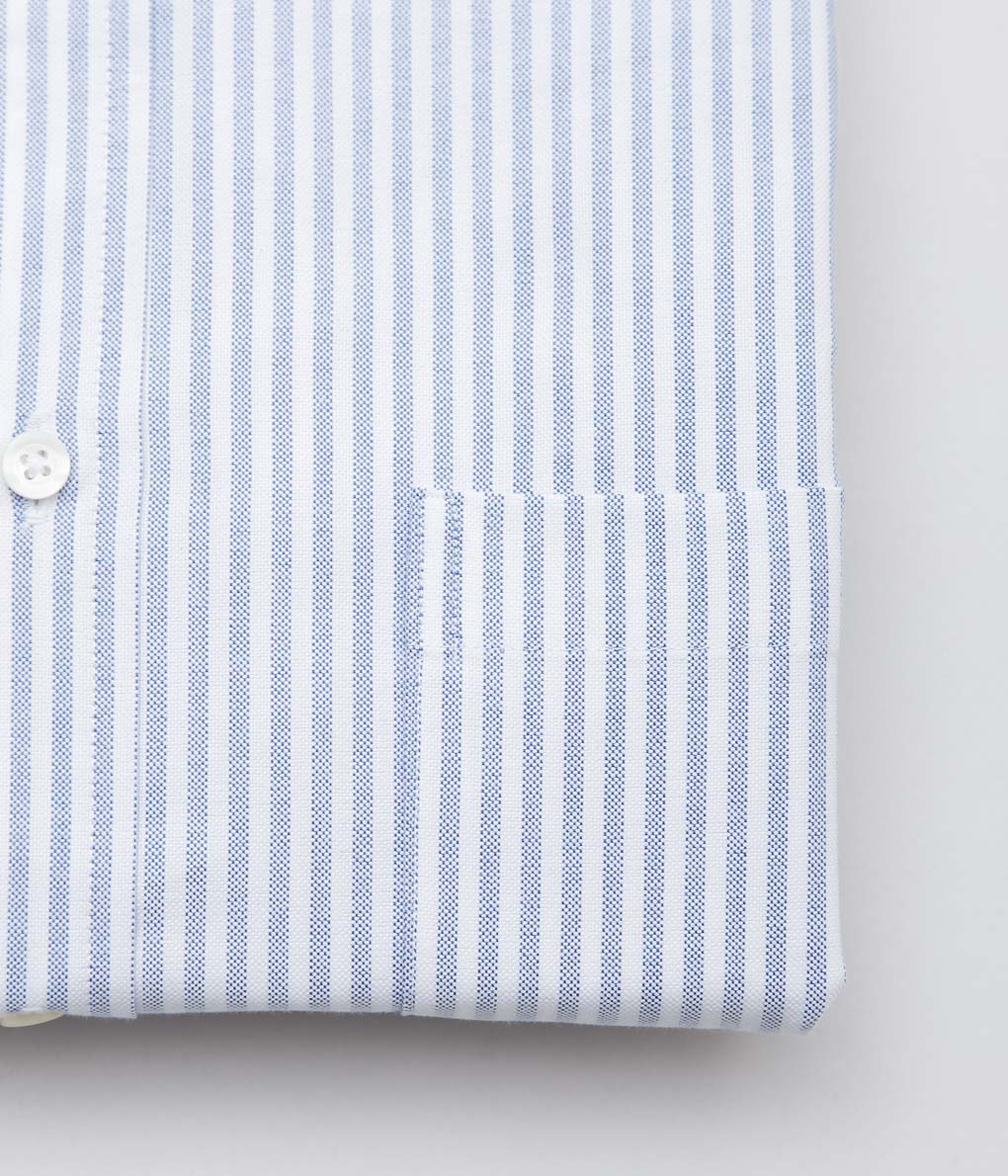 INDIVIDUALIZED SHIRTS ''CLASSIC CANDY STRIPE(CLASSIC FIT BUTTON DOWN SHIRT'' (BLUE)