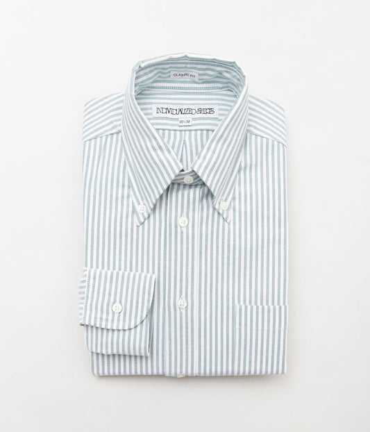 INDIVIDUALIZED SHIRTS ''CLASSIC CANDY STRIPE(CLASSIC FIT BUTTON DOWN SHIRT'' (GREEN)