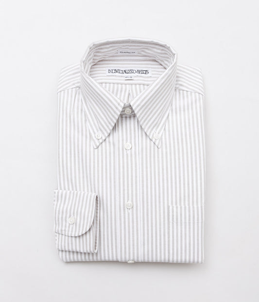 INDIVIDUALIZED SHIRTS ''CLASSIC CANDY STRIPE(CLASSIC FIT BUTTON DOWN SHIRT'' (COFFEE)