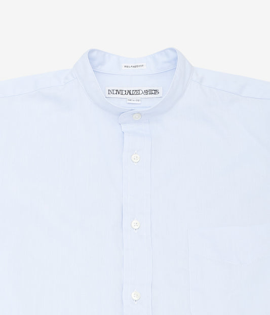 INDIVIDUALIZED SHIRTS ''CORDING TWILL(RELAXED FIT BAND COLLAR SHIRT)'' (BLUE)