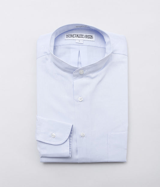 INDIVIDUALIZED SHIRTS ''CORDING TWILL (RELAXED FIT BAND COLLAR SHIRT)''(BLUE)