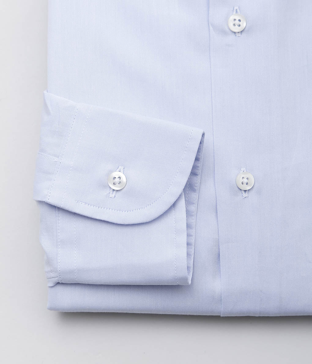 INDIVIDUALIZED SHIRTS ''CORDING TWILL(RELAXED FIT BAND COLLAR SHIRT)'' (BLUE)