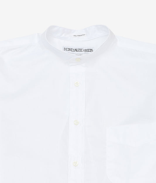 INDIVIDUALIZED SHIRTS ''CORDING TWILL(RELAXED FIT BAND COLLAR SHIRT)'' (WHITE)