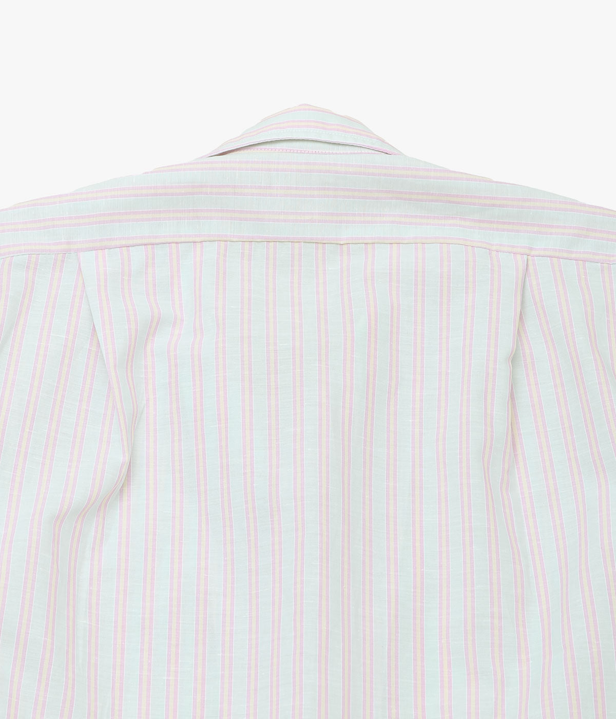 INDIVIDUALIZED SHIRTS ''COTTON LINEN STRIPE(ATHLETIC FIT CAMP COLLAR L/S)'' (GREEN)