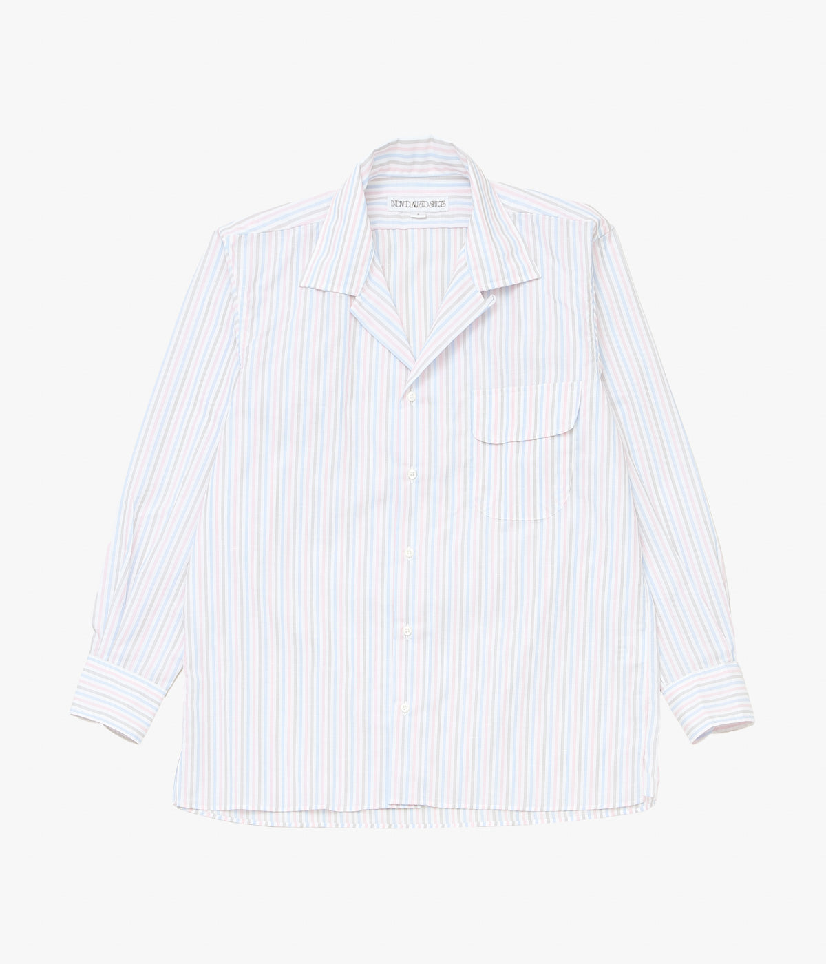 INDIVIDUALIZED SHIRTS "COTTON LINEN STRIPE (ATHLETIC FIT CAMP COLLAR L/S)" (MULTI)