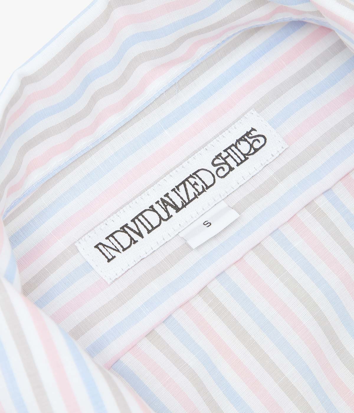 INDIVIDUALIZED SHIRTS "COTTON LINEN STRIPE (ATHLETIC FIT CAMP COLLAR L/S)" (MULTI)