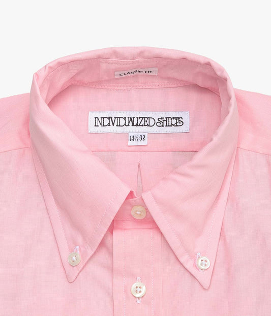 INDIVIDUALIZED SHIRTS ''END ON END(CLASSIC FIT BUTTON DOWN SHIRT)'' (PINK)