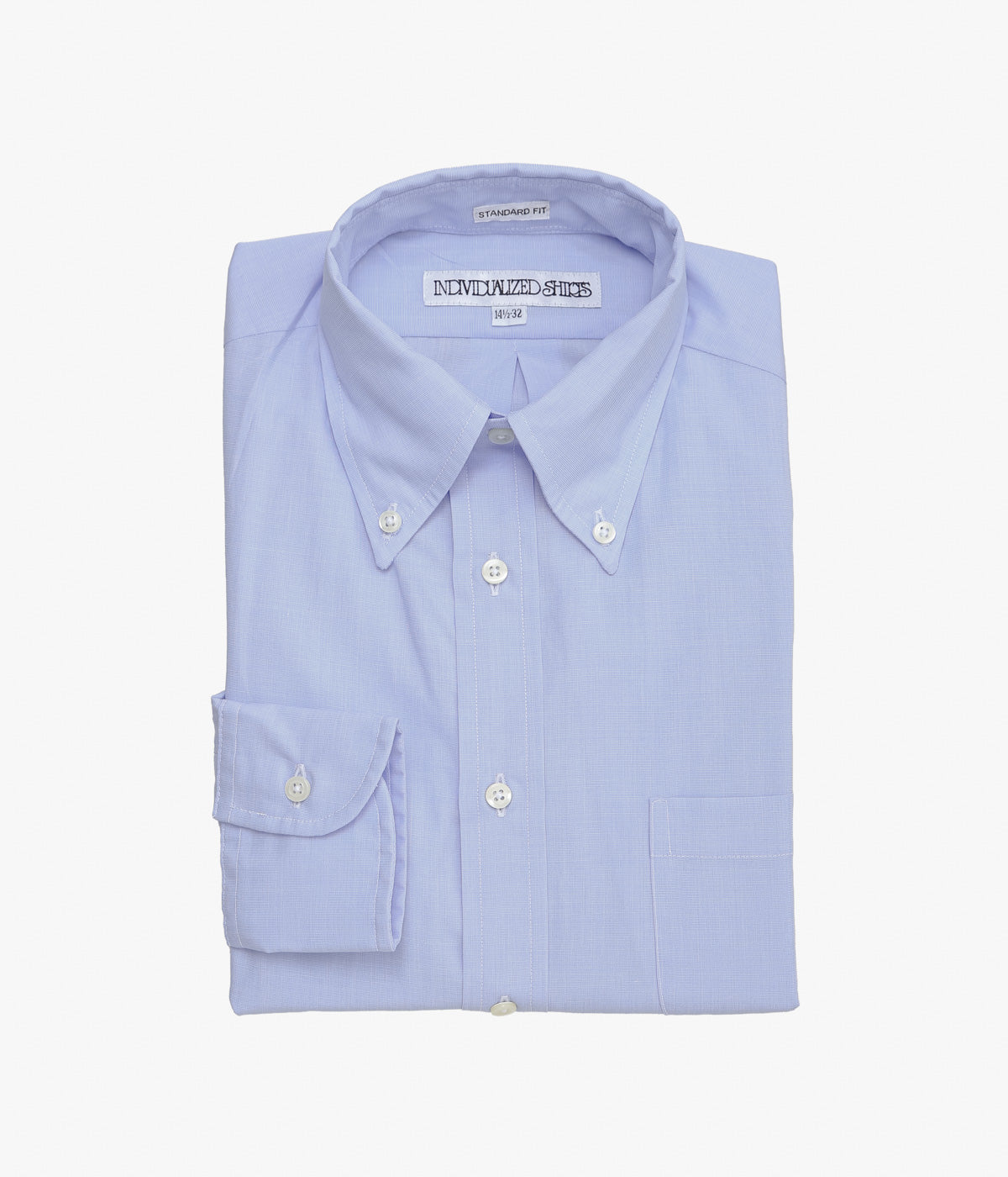 INDIVIDUALIZED SHIRTS ''END ON END(STANDARD FIT BUTTON DOWN SHIRT)'' (LT.BLUE)
