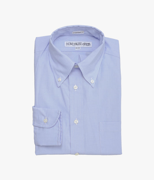 INDIVIDUALIZED SHIRTS ''END ON END(STANDARD FIT BUTTON DOWN SHIRT)'' (LT.BLUE)