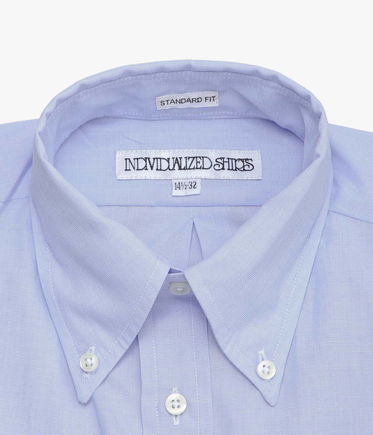 INDIVIDUALIZED SHIRTS ''END ON END(STANDARD FIT BUTTON DOWN SHIRT)'' (LT.BLUE)