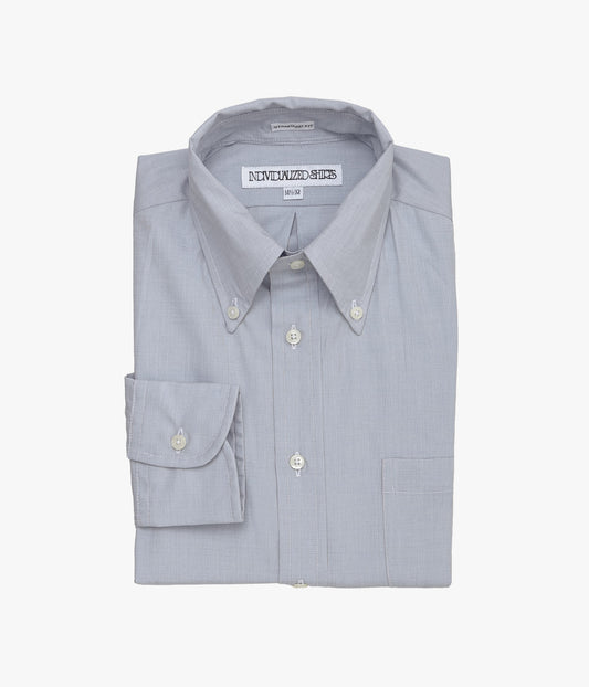 INDIVIDUALIZED SHIRTS ''END ON END(STANDARD FIT BUTTON DOWN SHIRT)'' (LT.GRAY)