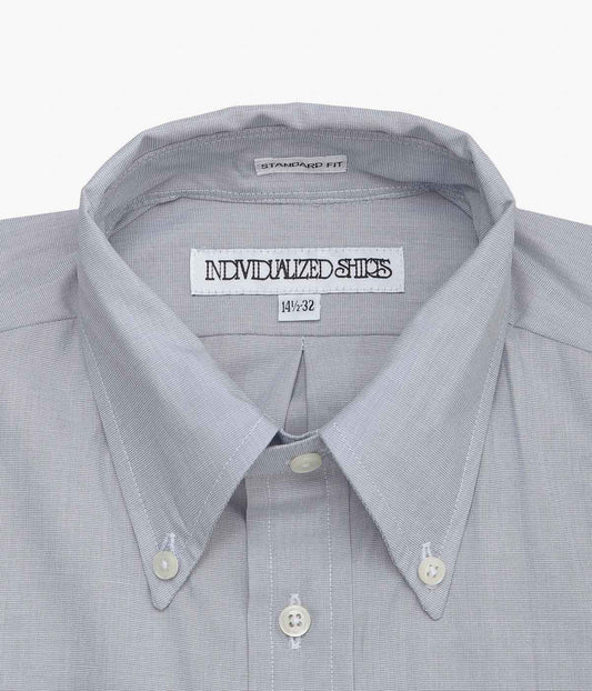 INDIVIDUALIZED SHIRTS ''END ON END(STANDARD FIT BUTTON DOWN SHIRT)'' (LT.GRAY)