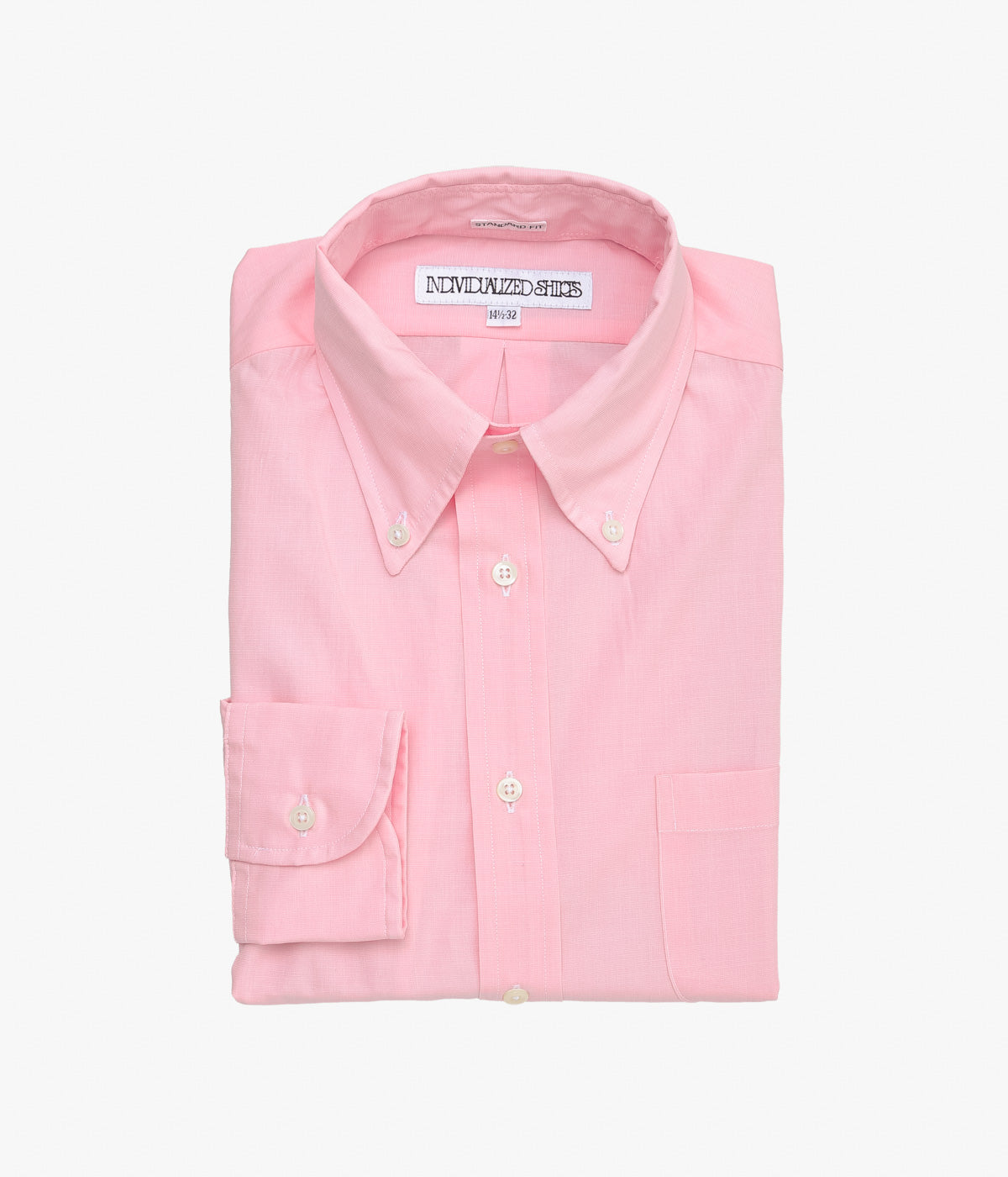 INDIVIDUALIZED SHIRTS ''END ON END(STANDARD FIT BUTTON DOWN SHIRT)'' (PINK)