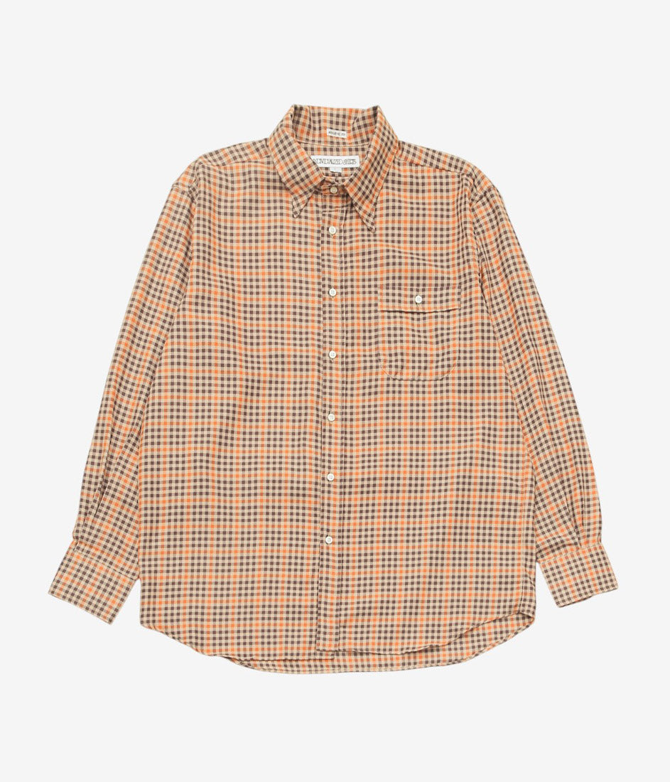 INDIVIDUALIZED SHIRTS ''FLATIRON(ATHLETIC FIT CABANA COLLAR SHIRT)'' (BROWN)