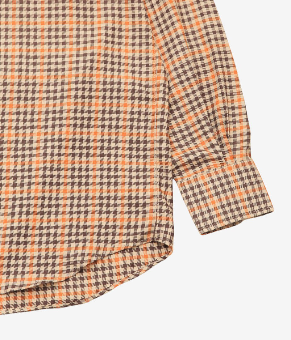 INDIVIDUALIZED SHIRTS ''FLATIRON(ATHLETIC FIT CABANA COLLAR SHIRT)'' (BROWN)