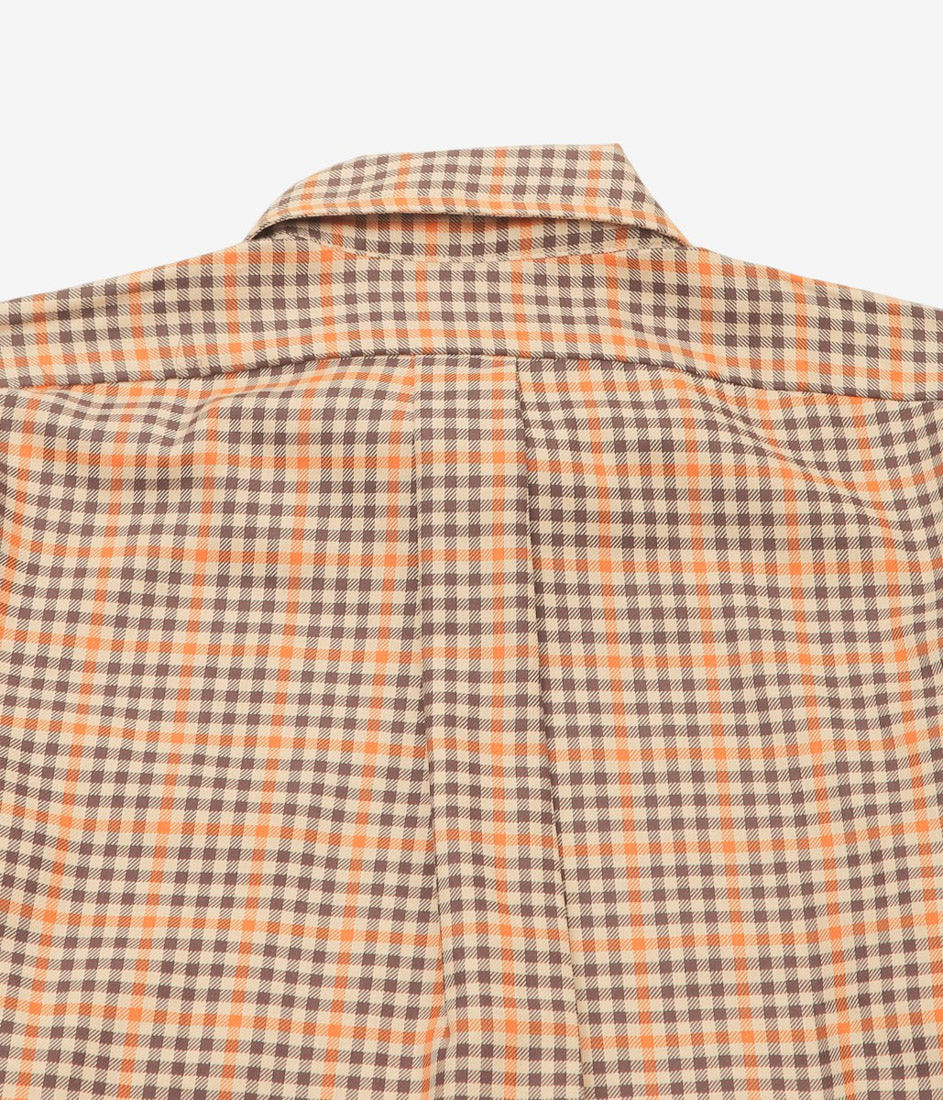 INDIVIDUALIZED SHIRTS ''FLATIRON(ATHLETIC FIT CABANA COLLAR SHIRT)'' (BROWN)