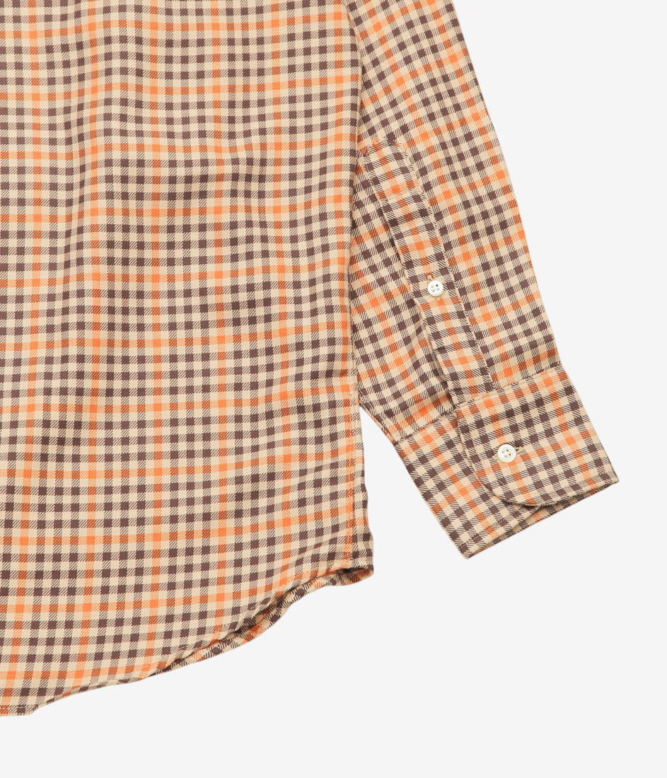 INDIVIDUALIZED SHIRTS ''FLATIRON(ATHLETIC FIT CABANA COLLAR SHIRT)'' (BROWN)