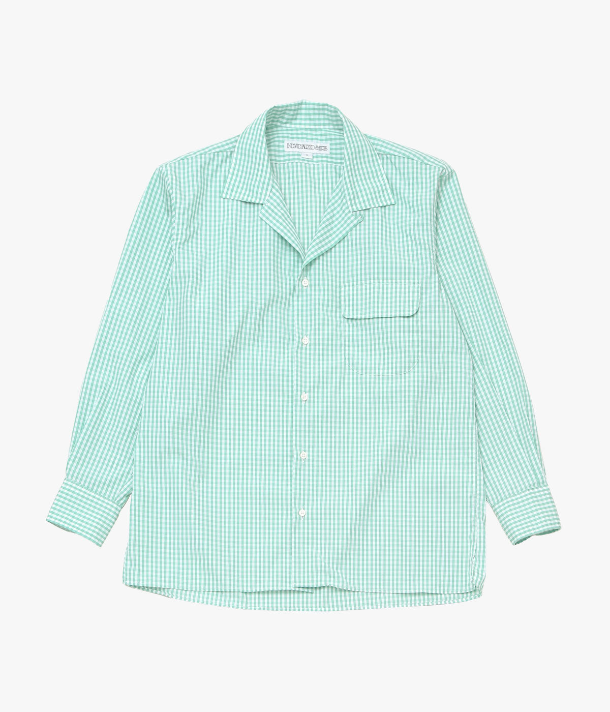 INDIVIDUALIZED SHIRTS ''GINGHAM CHECK (ATHLETIC FIT CAMP COLLAR L/S)'' (GREEN)