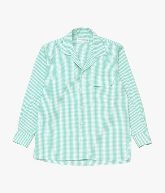 INDIVIDUALIZED SHIRTS "깅엄 체크(애슬레틱 핏 캠프 칼라 L/S)" (그린)