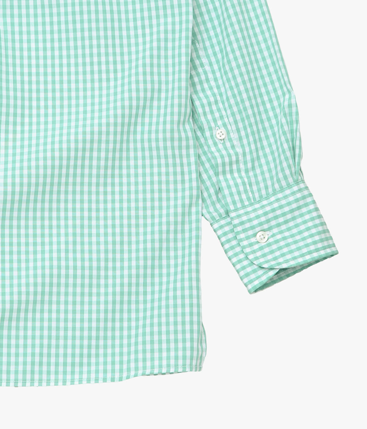 INDIVIDUALIZED SHIRTS ''GINGHAM CHECK (ATHLETIC FIT CAMP COLLAR L/S)'' (GREEN)
