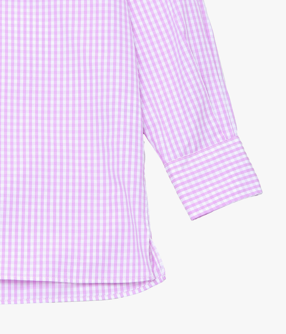 INDIVIDUALIZED SHIRTS ''GINGHAM CHECK(ATHLETIC FIT CAMP COLLAR L/S)'' (LILAC)