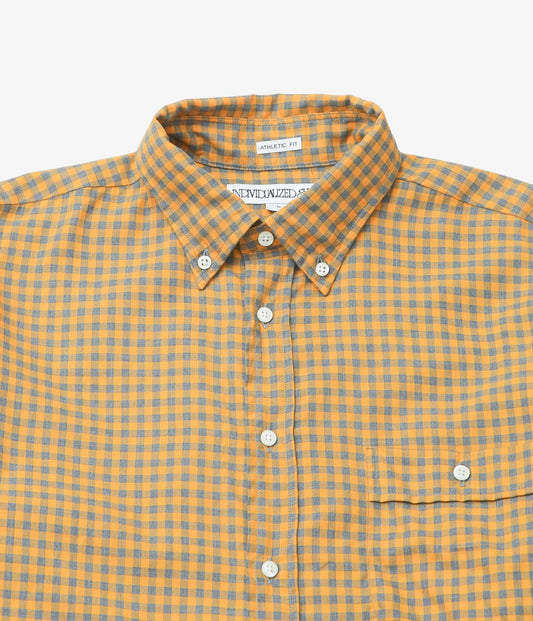 INDIVIDUALIZED SHIRTS ''GINGHAM CHECK(ATHLETIC FIT SPORT B.D.SHIRT)'' (GRAY/TAN)