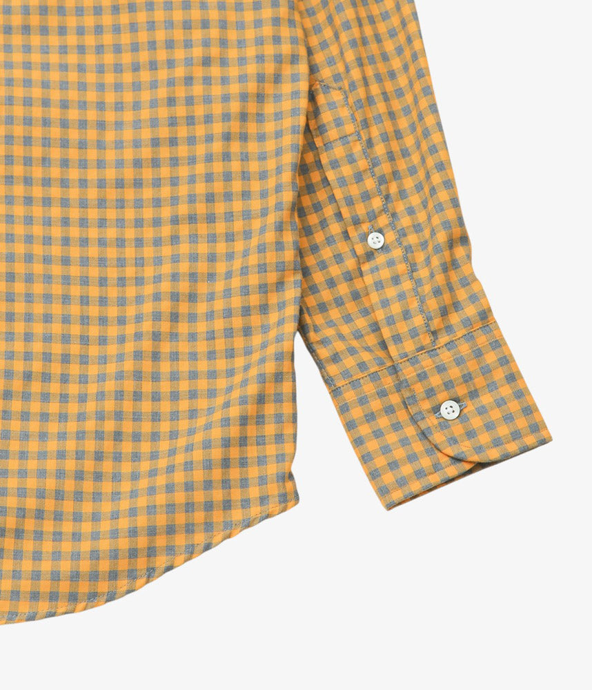 INDIVIDUALIZED SHIRTS ''GINGHAM CHECK(ATHLETIC FIT SPORT B.D.SHIRT)'' (GRAY/TAN)