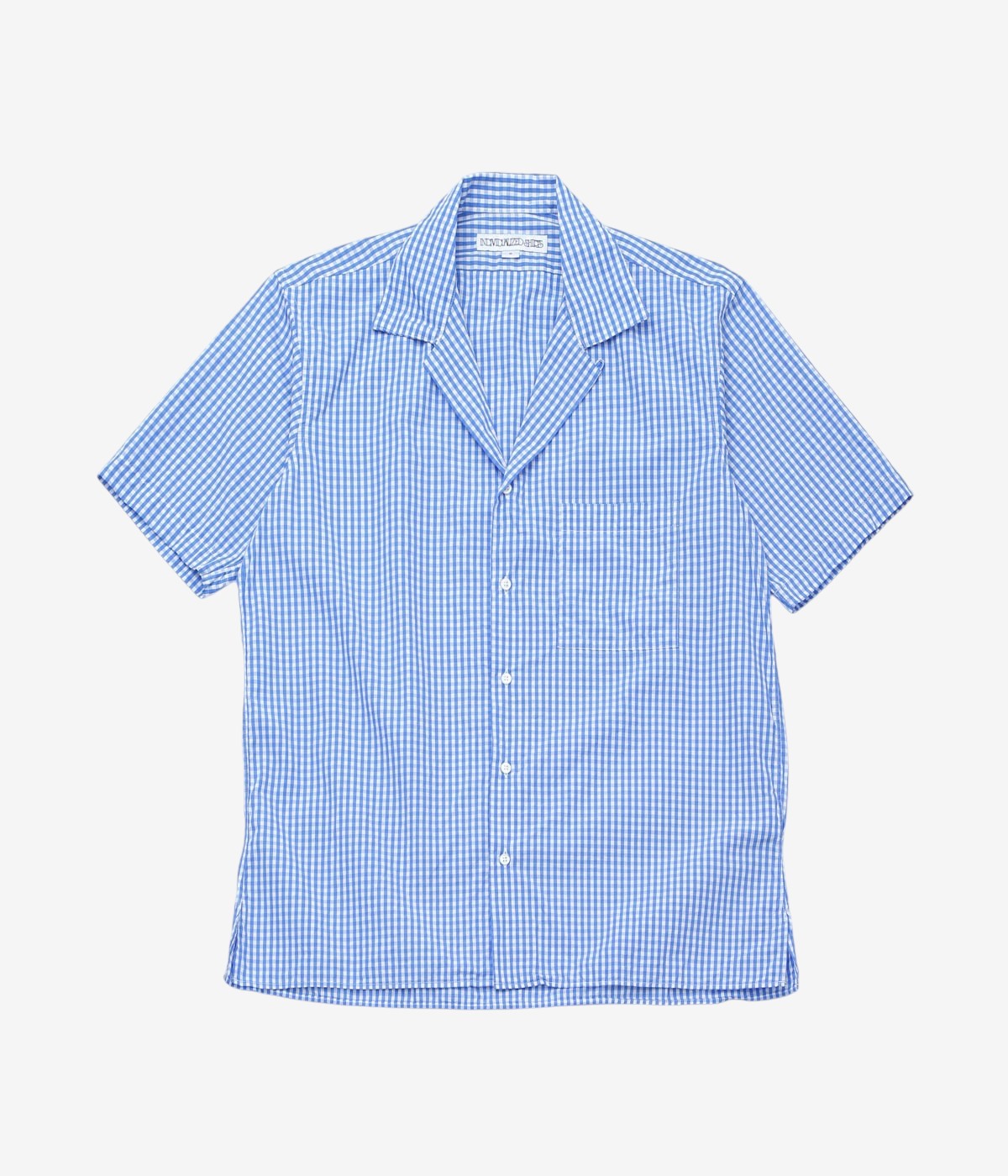 INDIVIDUALIZED SHIRTS "GINGHAM CHECK CAMP COLLAR S/S" (BLUE)