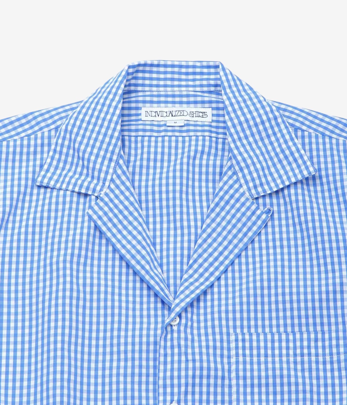 INDIVIDUALIZED SHIRTS "GINGHAM CHECK CAMP COLLAR S/S" (BLUE)