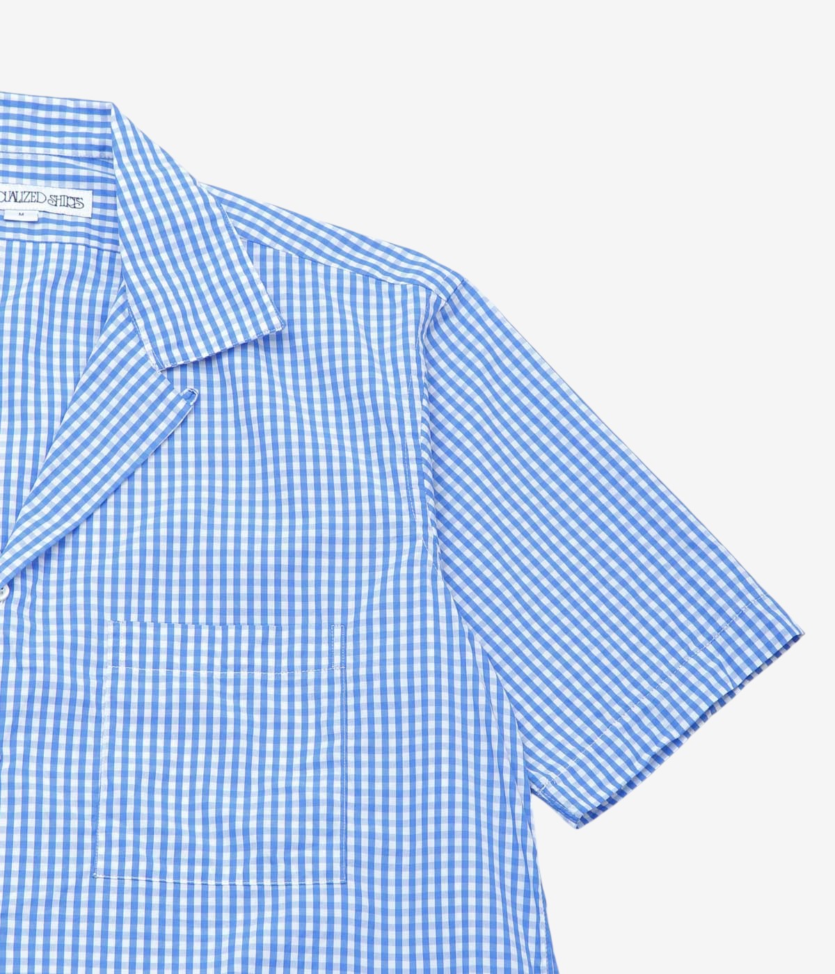INDIVIDUALIZED SHIRTS "GINGHAM CHECK CAMP COLLAR S/S" (BLUE)