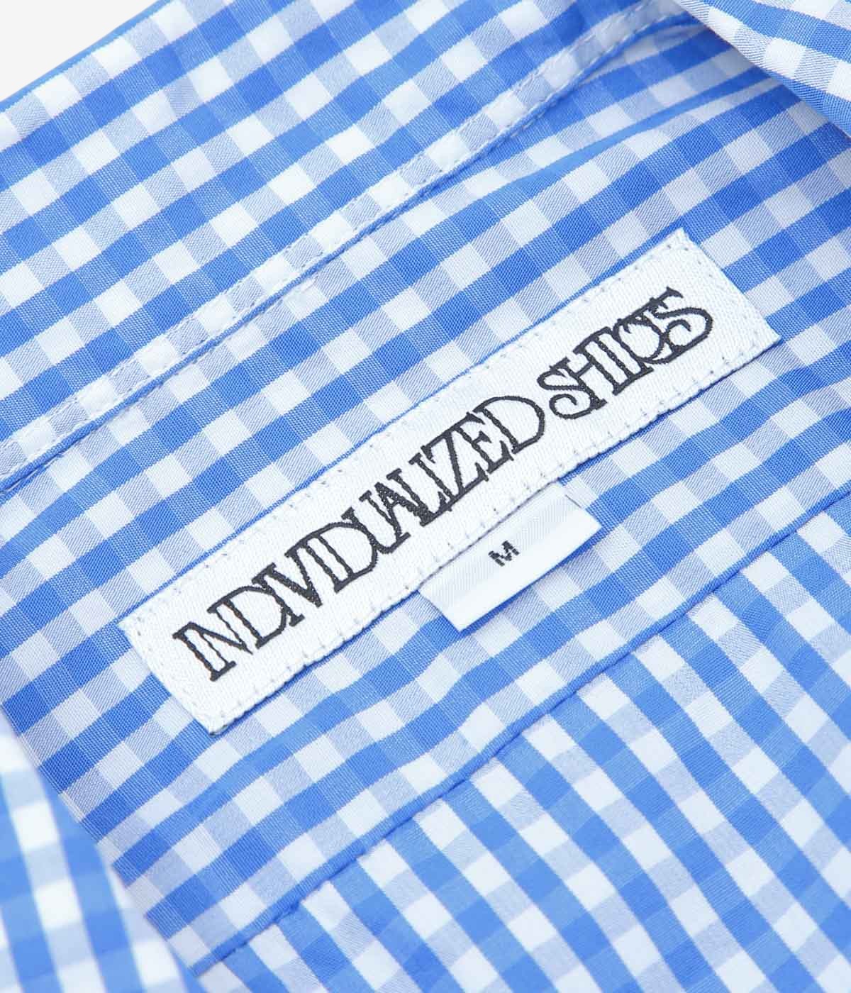 INDIVIDUALIZED SHIRTS "GINGHAM CHECK CAMP COLLAR S/S" (BLUE)
