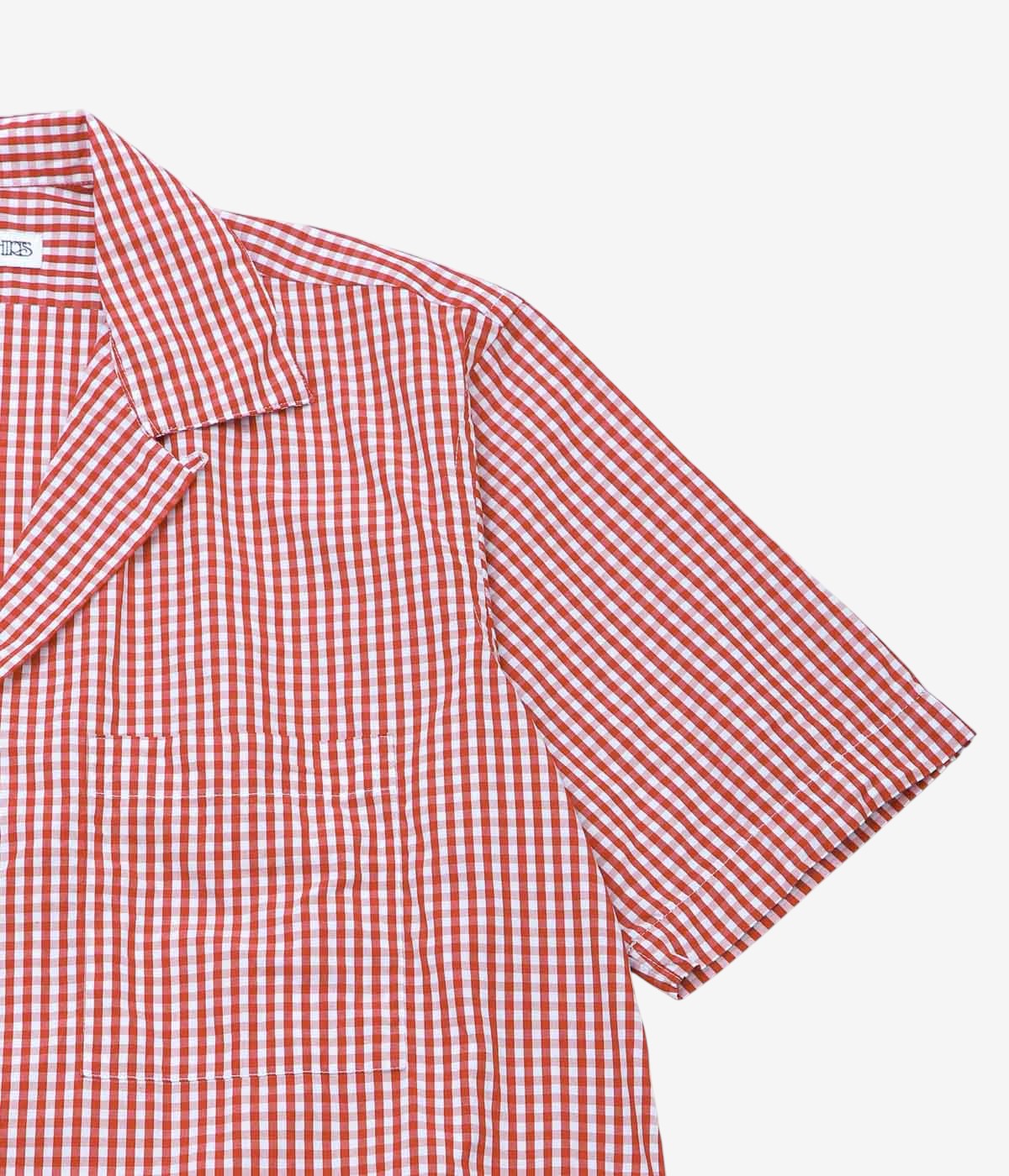 INDIVIDUALIZED SHIRTS "GINGHAM CHECK CAMP COLLAR S/S" (RED)
