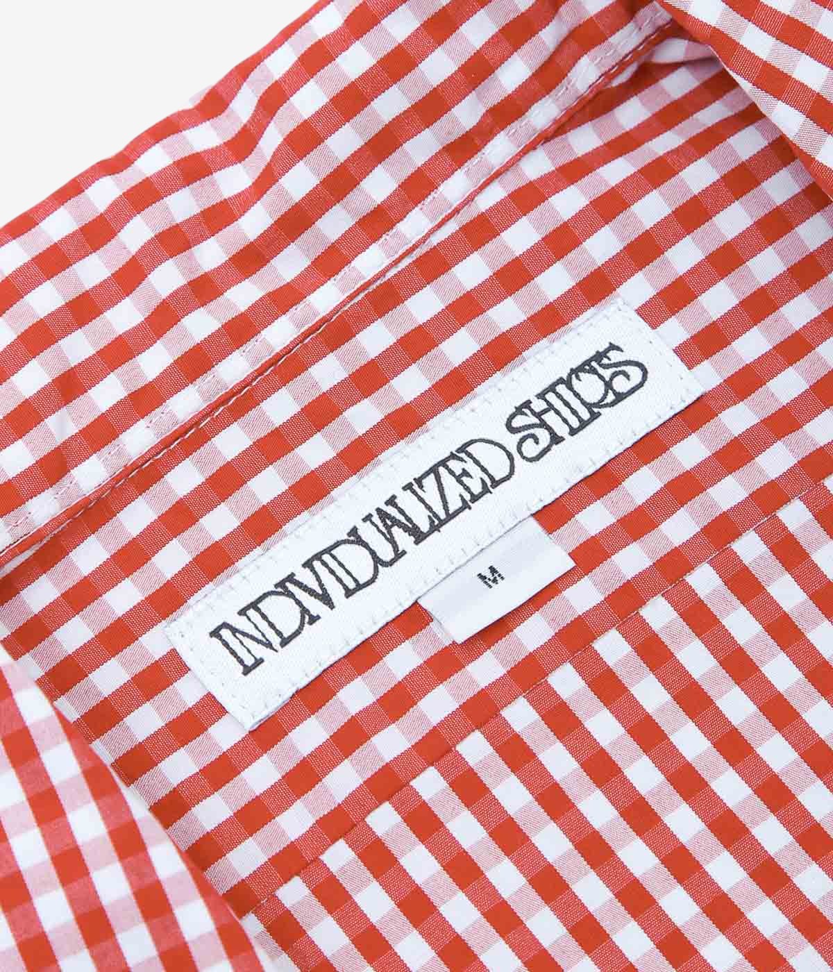 INDIVIDUALIZED SHIRTS "GINGHAM CHECK CAMP COLLAR S/S" (RED)