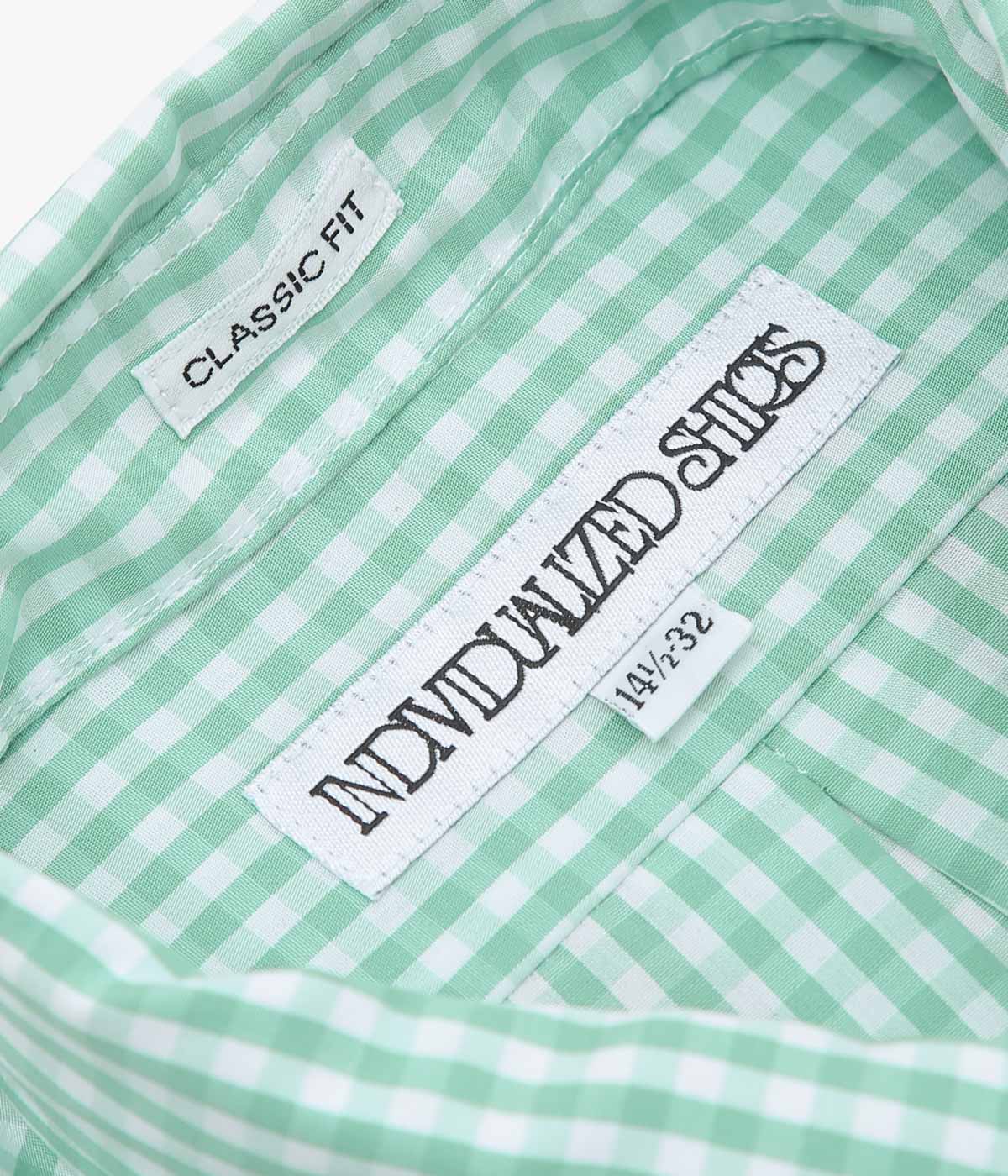 INDIVIDUALIZED SHIRTS ''GINGHAM CHECK(CLASSIC FIT BUTTON DOWN SHIRT)'' (GREEN)