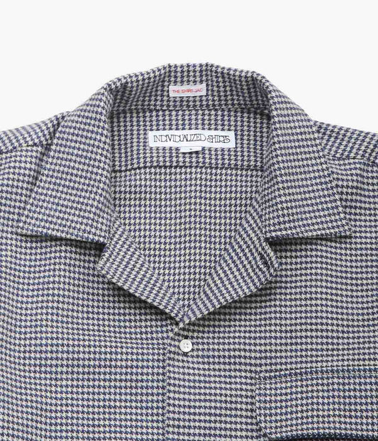 INDIVIDUALIZED SHIRTS ''HEAVY FLANNEL HOUNDSTOOTH(SHIRT JAC)'' (NAVY)