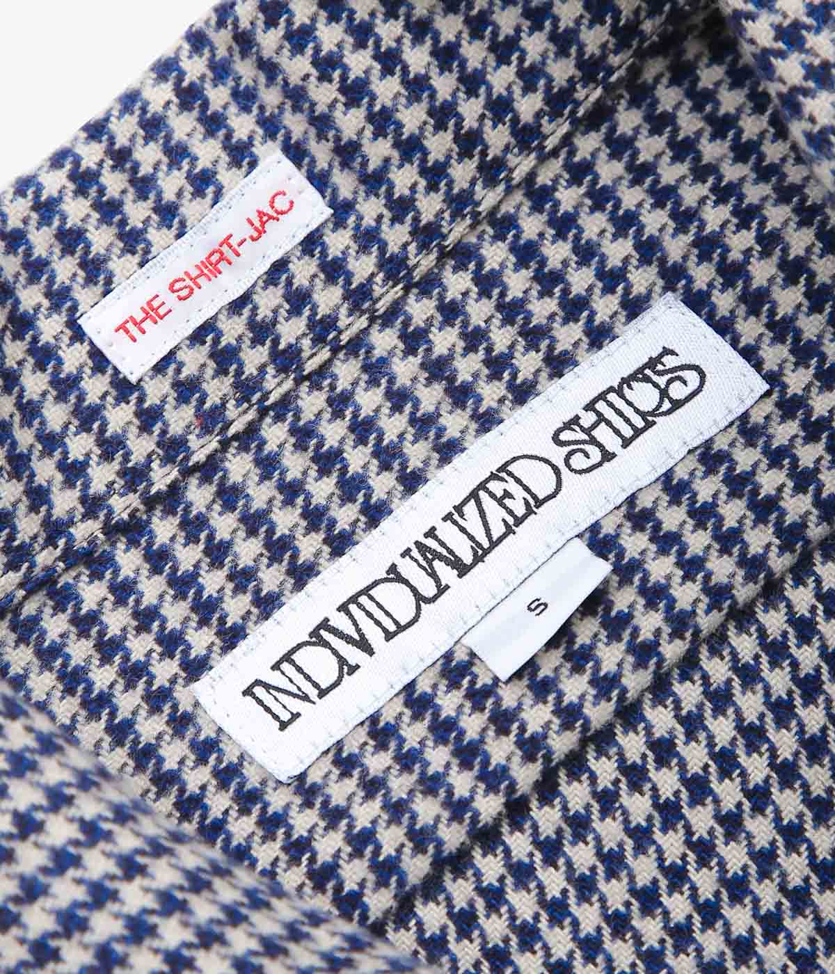 INDIVIDUALIZED SHIRTS 'HEAVY FLANNEL HOUNDSTOOTH (SHIRT JAC) ''(NAVY)