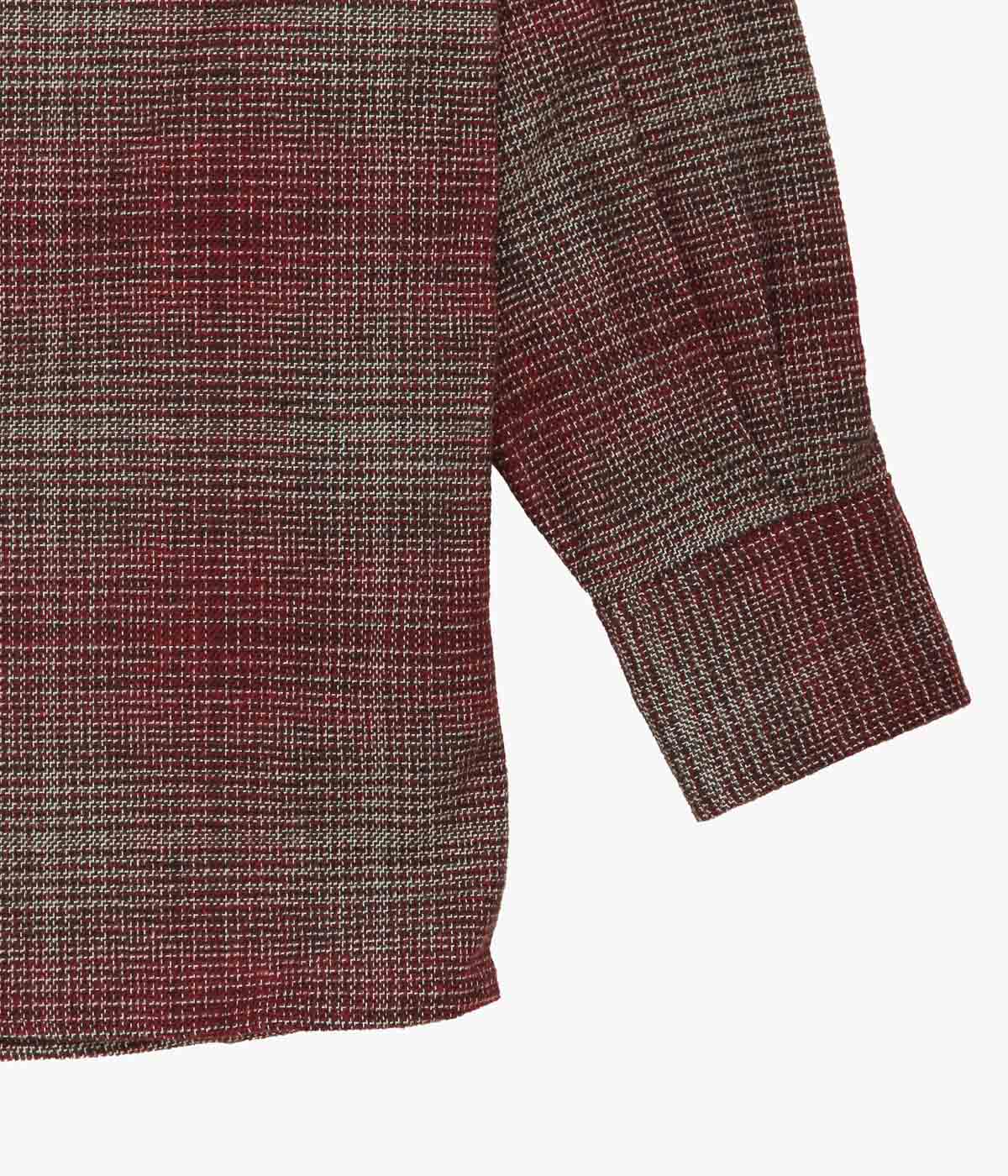 INDIVIDUALIZED SHIRTS 'HEAVY FLANNEL SHADOW PLAID (SHIRT JAC) ''(BURGUNDY)