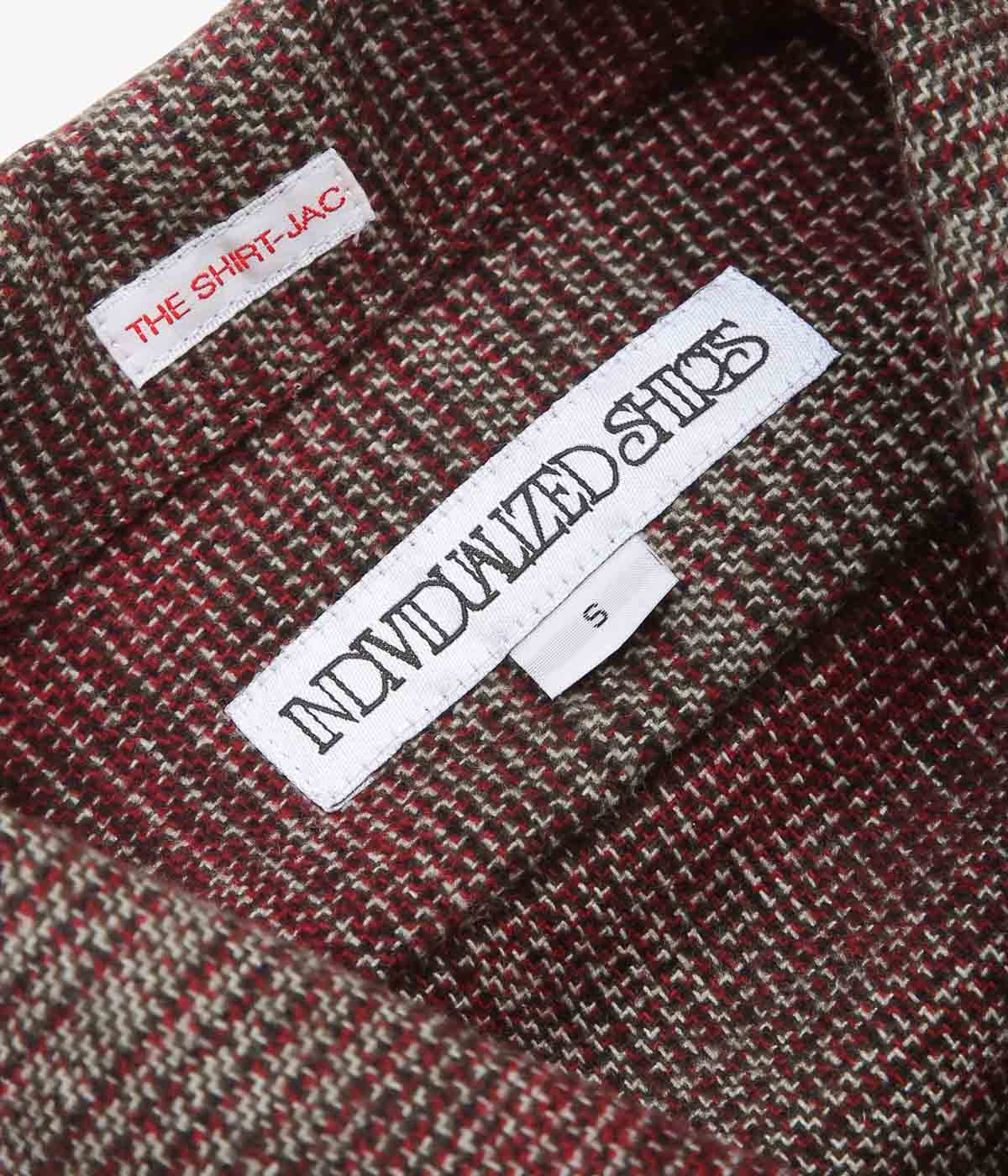 INDIVIDUALIZED SHIRTS 'HEAVY FLANNEL SHADOW PLAID (SHIRT JAC) ''(BURGUNDY)