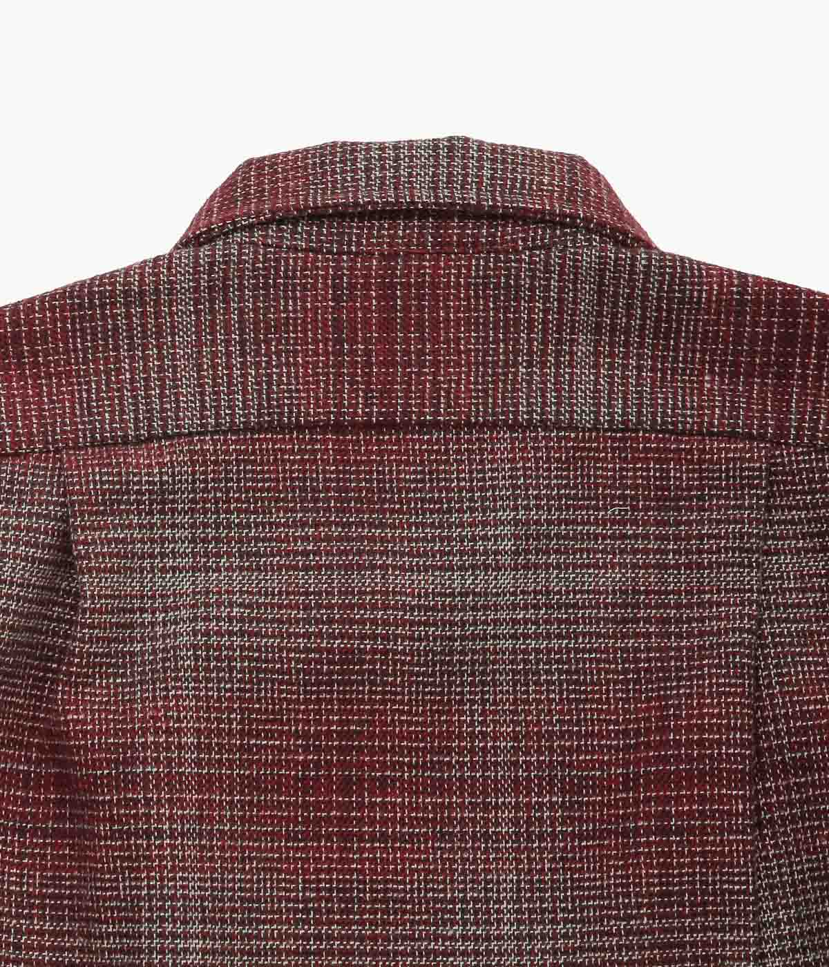 INDIVIDUALIZED SHIRTS 'HEAVY FLANNEL SHADOW PLAID (SHIRT JAC) ''(BURGUNDY)