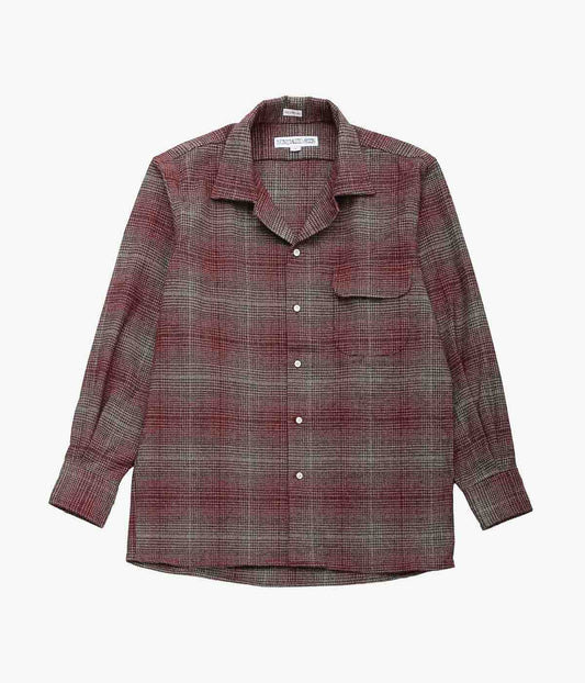 INDIVIDUALIZED SHIRTS 'HEAVY FLANNEL SHADOW PLAID (SHIRT JAC) ''(BURGUNDY)