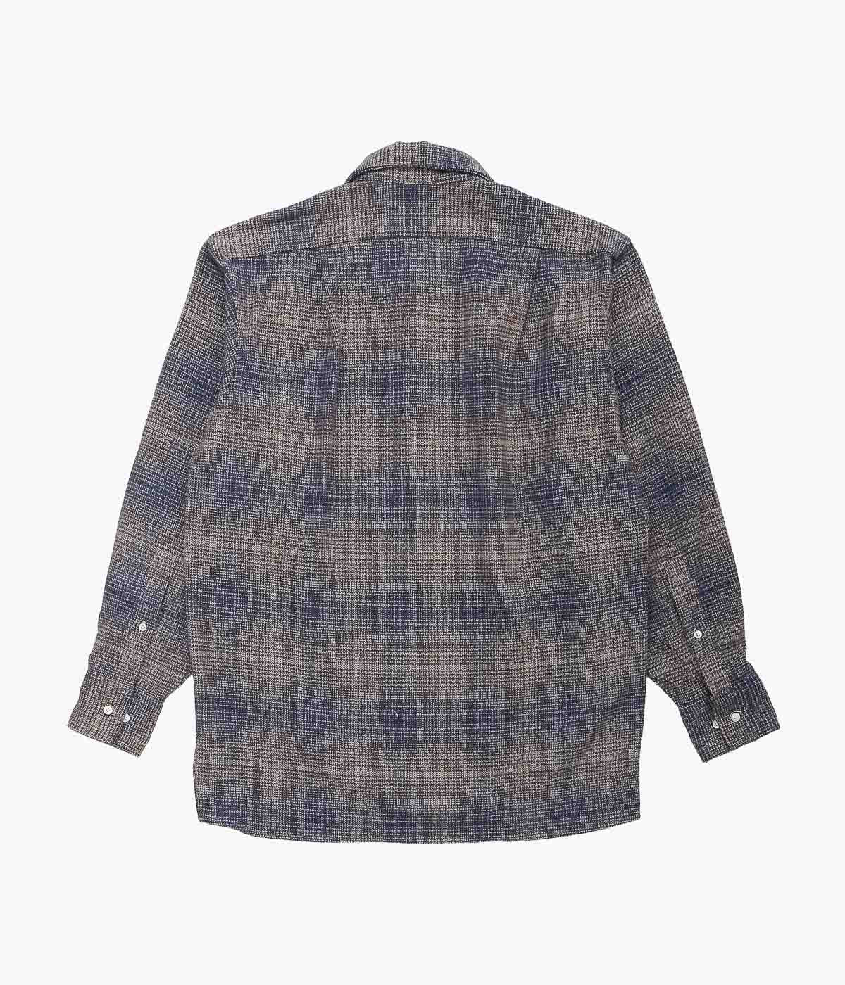 INDIVIDUALIZED SHIRTS ''HEAVY FLANNEL SHADOW PLAID(SHIRT JAC)'' (NAVY)
