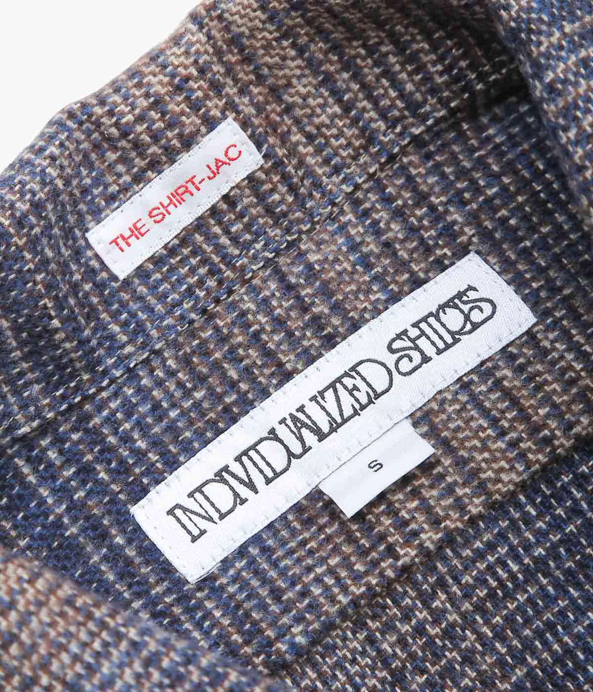 INDIVIDUALIZED SHIRTS ''HEAVY FLANNEL SHADOW PLAID(SHIRT JAC)'' (NAVY)