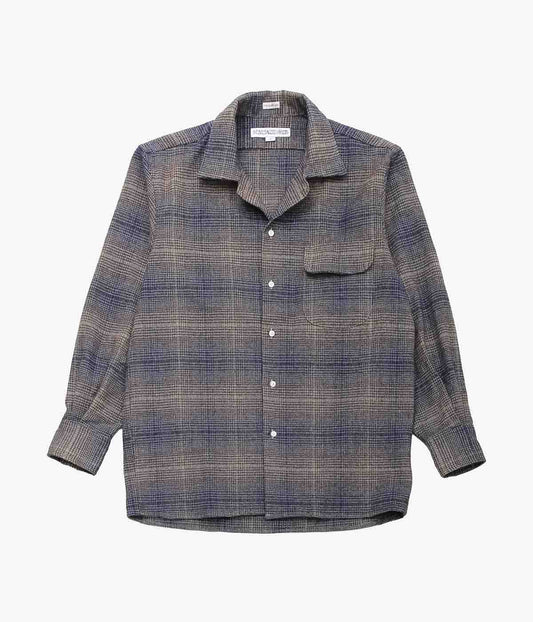 INDIVIDUALIZED SHIRTS ''HEAVY FLANNEL SHADOW PLAID (SHIRT JAC) ''(NAVY)