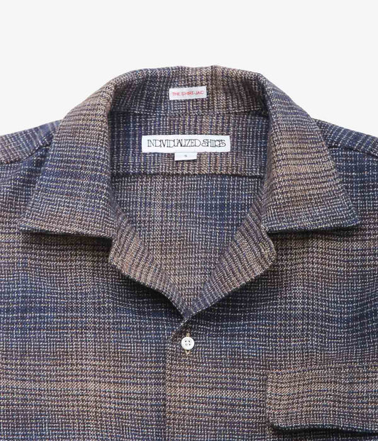 INDIVIDUALIZED SHIRTS ''HEAVY FLANNEL SHADOW PLAID(SHIRT JAC)'' (NAVY)